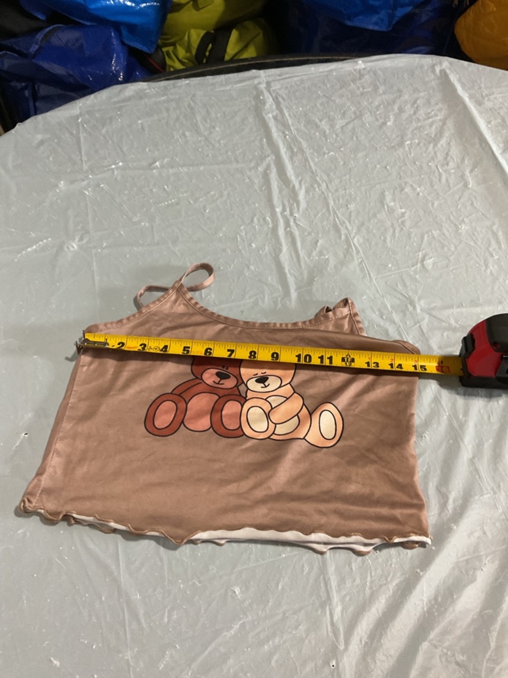 Bear Print Spaghetti Strap Pajama Jumpsuit - Brown - Picture 10 of 10